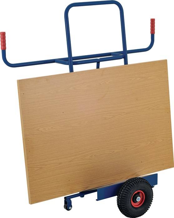 Plattenkarre Trgf.350kg H.1440mm Aufl.-L500xB200mm Bereifung Luft saphirblau TW