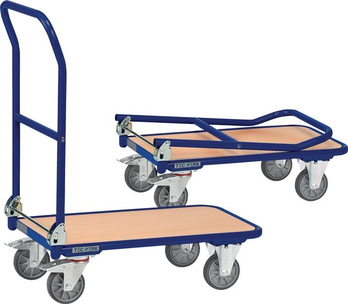 Plattformwagen Ladeflächen L720xB450mm STA taubenblau Trgf.250kg TECWERK