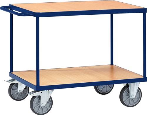 2110444114 Tischwagen 2 Ladeflächen L850xB500mm saphirblau Trgf.500kg TECWERK