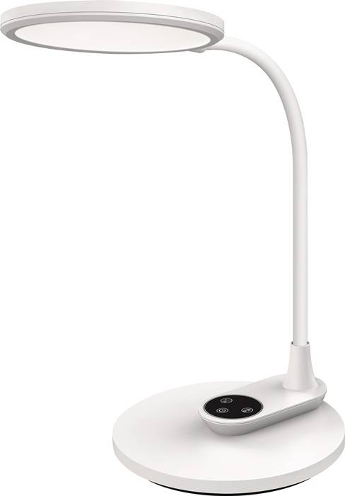 Schreibtischleuchte Horizon ABS,Silik.weiß H.390mm Standfuß+Wandmontage