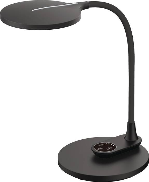 Schreibtischleuchte Horizon ABS,Silik.schwarz H.390mm Standfuß+Wandmontage