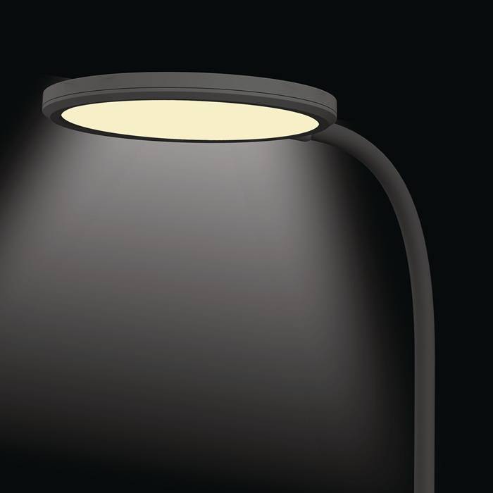 Schreibtischleuchte Horizon ABS,Silik.schwarz H.390mm Standfuß+Wandmontage