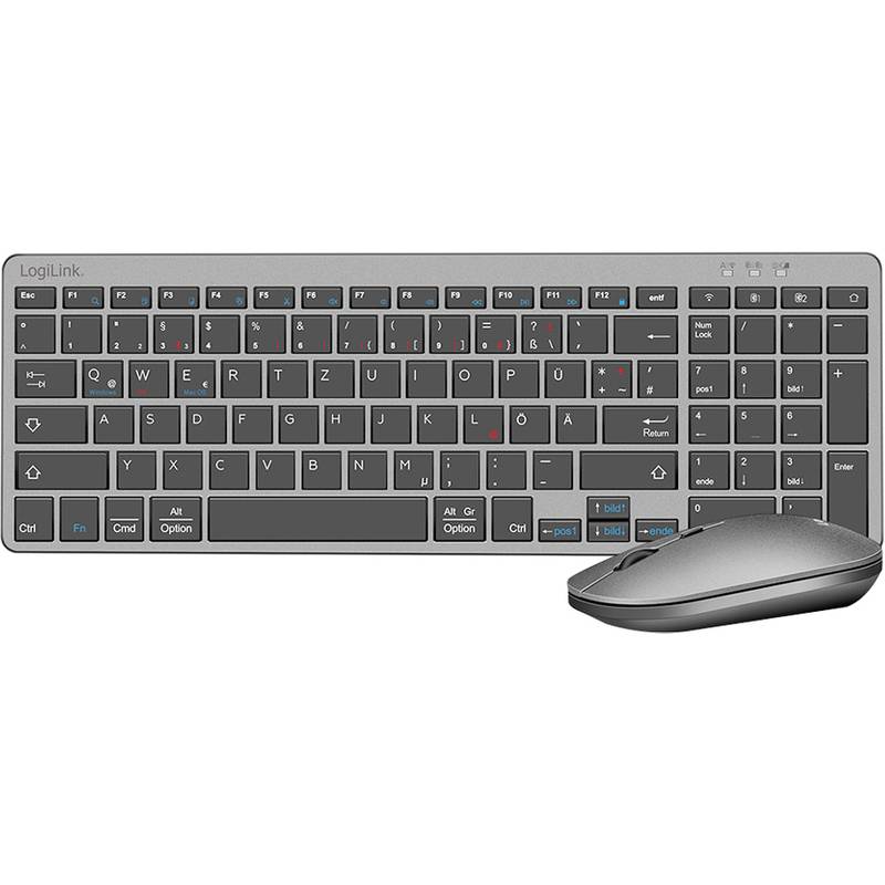 LogiLink Dual-Mode Desktop-Set, kabellos, grau/anthrazit