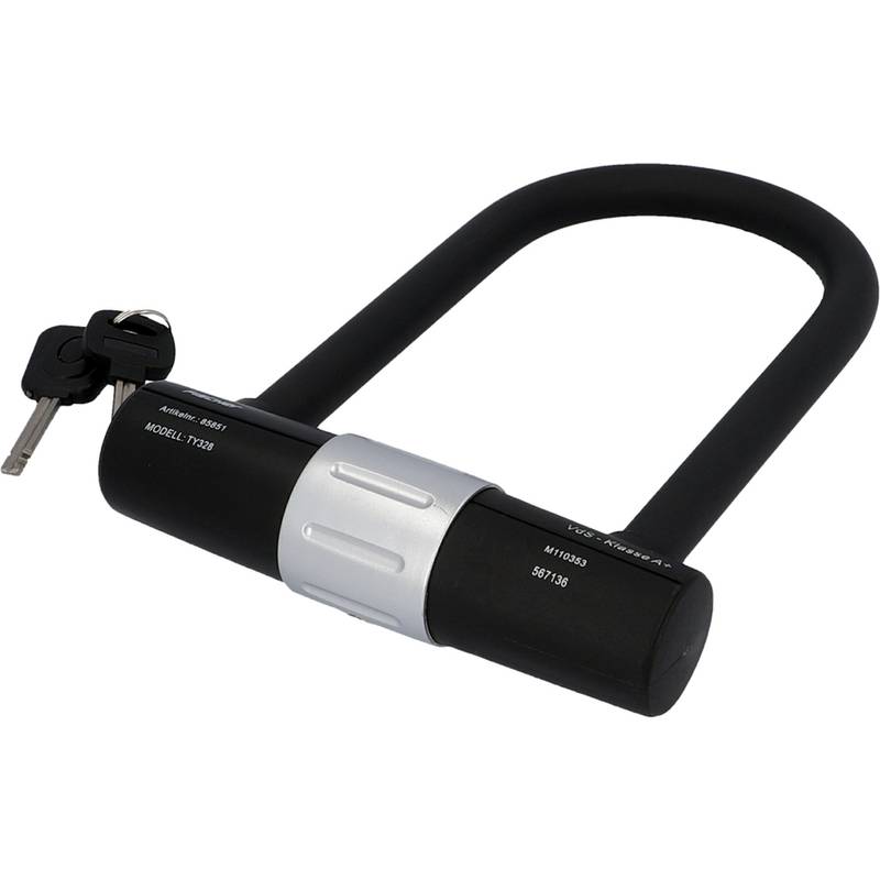 FISCHER Fahrrad-Bügelschloss mit Halter, Länge: 190 mm