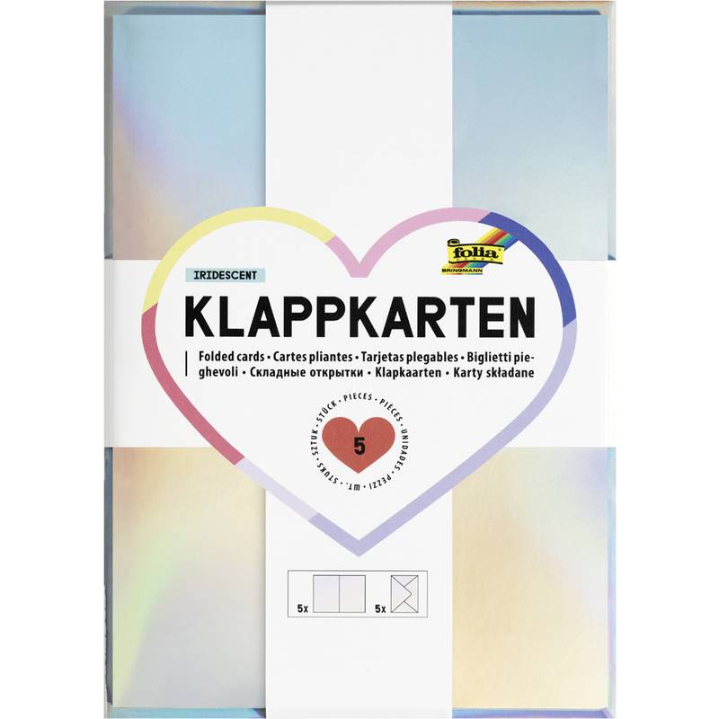folia Klappkarten-Set, 105 x 150 mm, irisierend