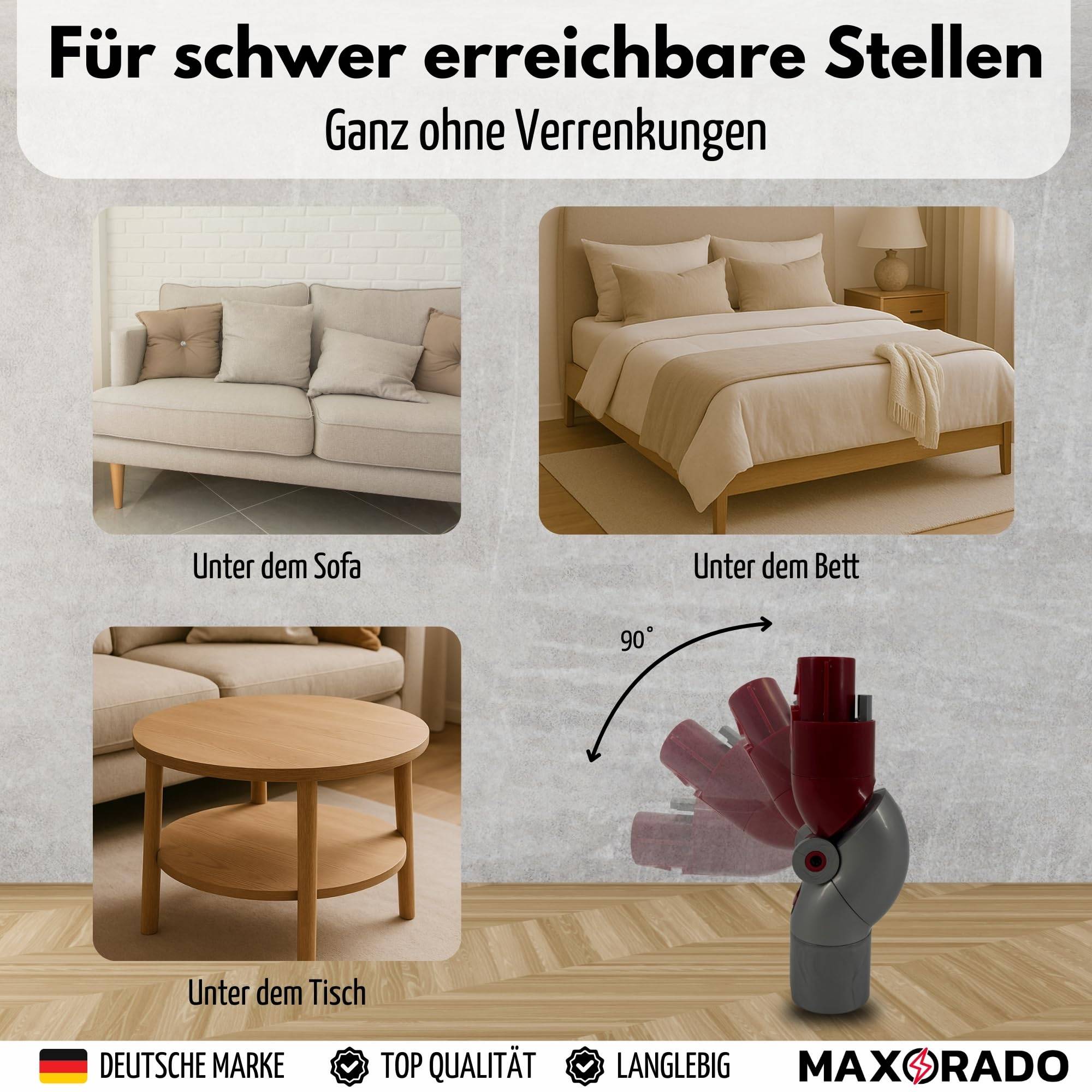 Winkeladapter Winkel Aufsatz für Dyson V7 V8 V10 V11 V15 Biegeadapter Staubsauger Zubehör