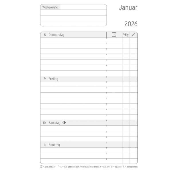 Buchkalender Chronobook Business Edition Mini Wochenplan 2016 schwarz