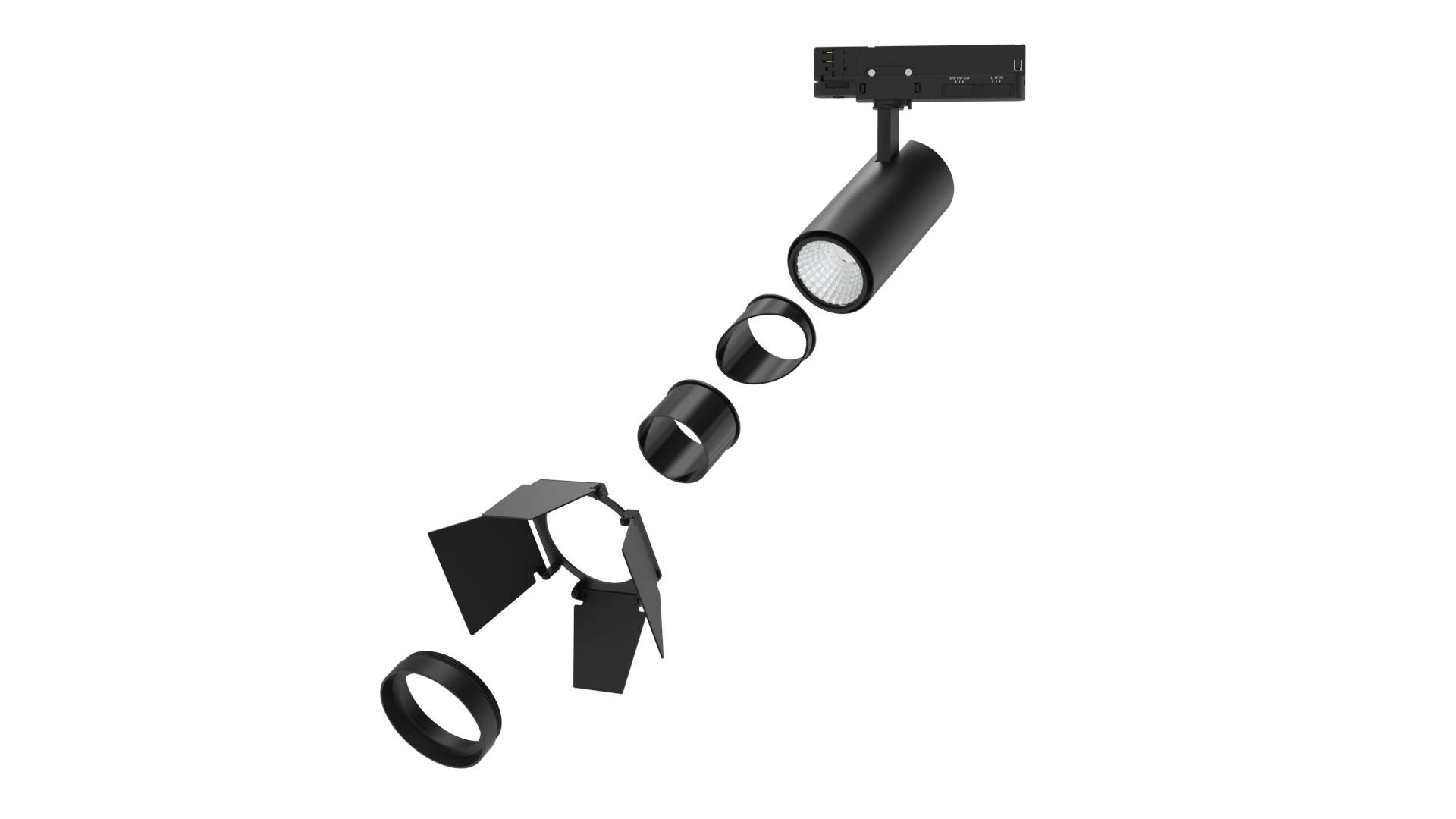 DOTLUX LED-Tracklight SLIMtrack-eco max.29W POWERselect & COLORselect schwarz 36°