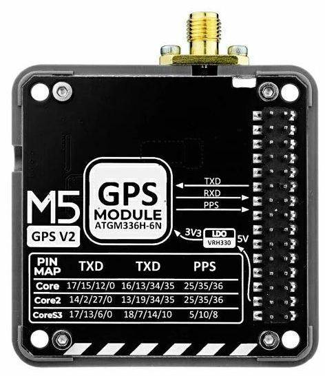 M5Stack GPS Modul v2.0 mit externer Antenne, AT6668, GNSS Modul, GPS, GALILEO, QZSS, 50 Kanäle, 5V