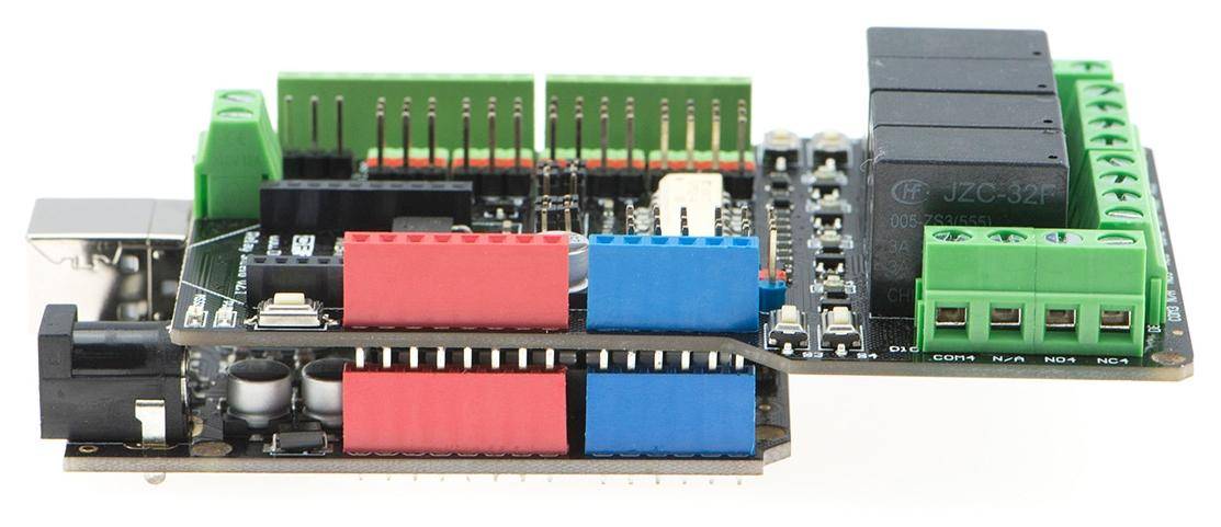 DFRobot 4-Kanal-Relais-Shield, 4 Relais, Optokoppler, XBee-Sockel, Arduino UNO kompatibel, 5A 240V