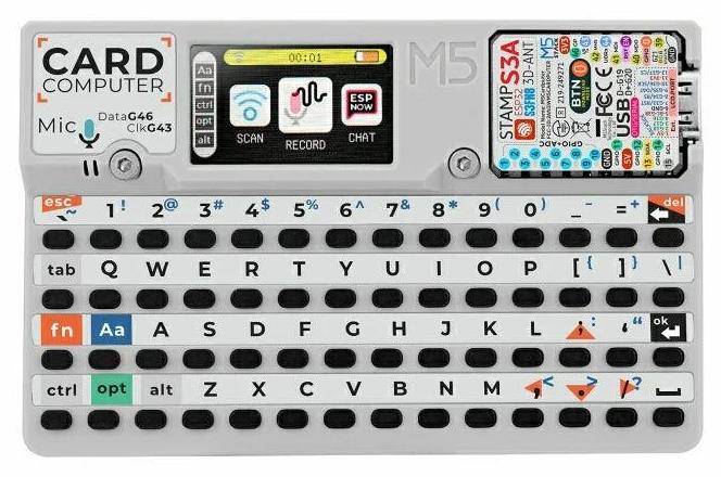 M5Stack Cardputer v1.1 mit optimierten Antennen, 1,14 Zoll TFT, 56 Tasten, Grove, MicroSD, 1520mAh