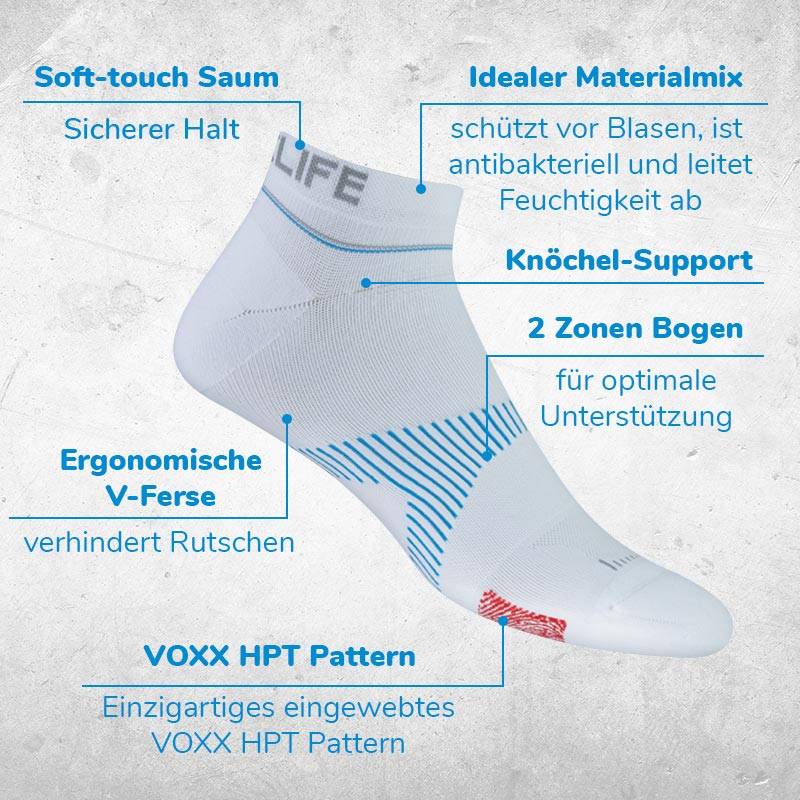 NeuroSocks Athletic NoShow Socken - weiß S - Socken - Größe 35-38 - Atmungsaktive Knöchelsocken, nahtlos & maschinenwaschbar – blasenvermeidend