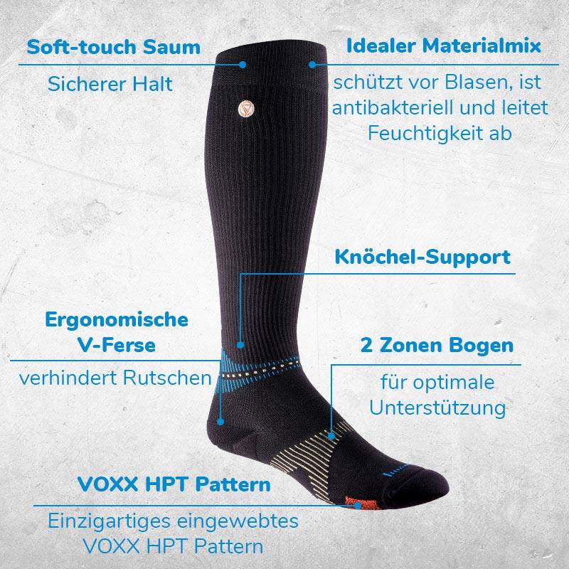 NeuroSocks Athletic Knee High Socken - schwarz - S - Größe 35-38 - Atmungsaktive Kniesocken - nahtlos & maschinenwaschbar – blasenvermeidend & ger
