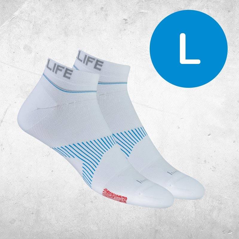NeuroSocks Athletic NoShow Socken - weiß L - Socken - Größe 43-46 - Atmungsaktive Knöchelsocken, nahtlos & maschinenwaschbar – blasenvermeidend