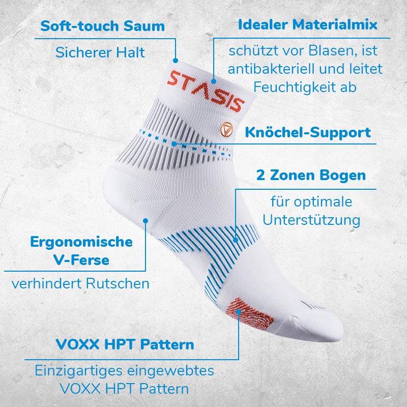NeuroSocks Athletic Socken - weiß - M - Socken - Größe 39-42 - Atmungsaktive Socken, nahtlos & maschinenwaschbar – blasenvermeidend & geruchshemm
