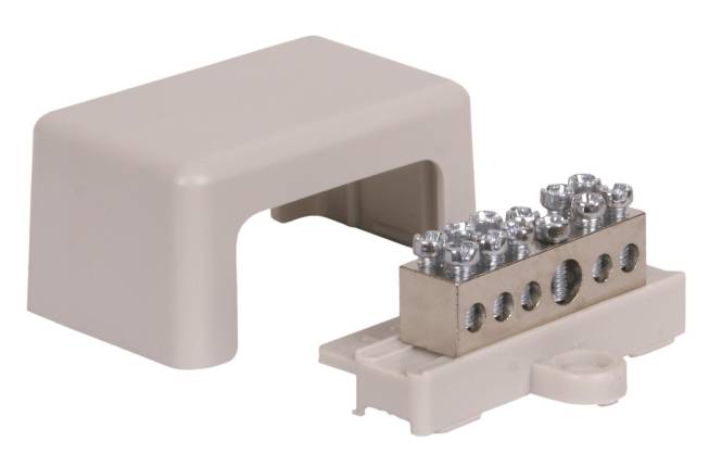 Pollmann 2020303 PAS6 m. Ab. Erdungsschiene m.Abdeckung (Inhalt 10 Stück) Install.Baumaterial