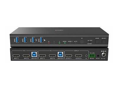 LINDY 2 Port Dual Head HDMI 4K60,USB3.0 KVM Switch Signalsteuerung KVM KVM Switches