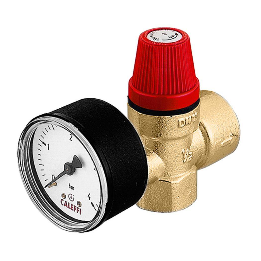 Caleffi Membran-Sicherheitsventile 1/2", für Heizung, mit Manometer 1/2" x 3/4" 3 bar