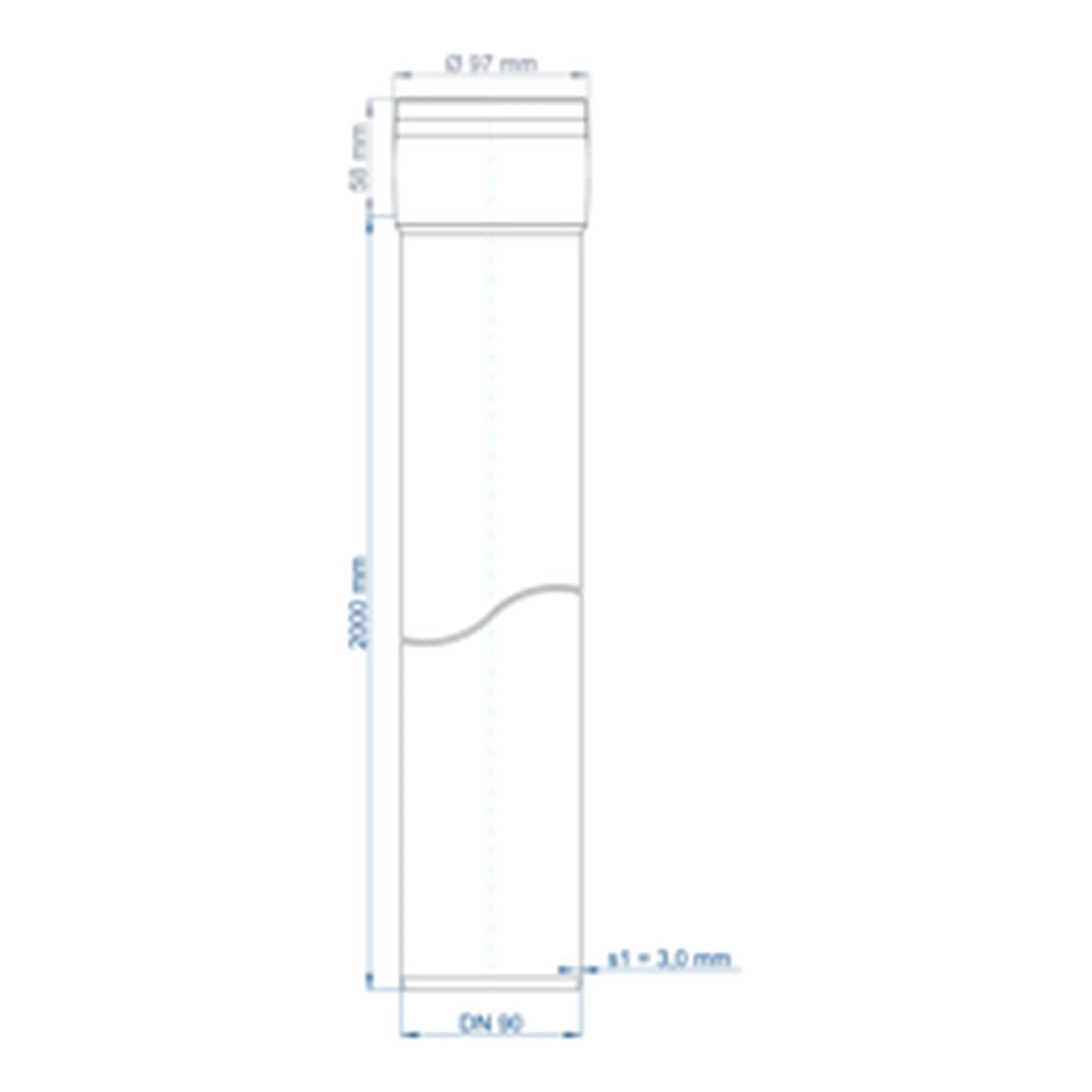 Technische Zeichnung eines hohen zylindrischen Behälters mit Schraubverschluss, mit beschrifteten Abmessungen einschließlich 87 mm Durchmesser oben, 280 mm Höhe und 60 mm Durchmesser der Basis.