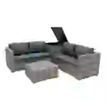 Rattan Modulares Gartenmöbel 6-teiliges Set Grau Rattan Modulares Gartenmöbel 6-teiliges Set Grau