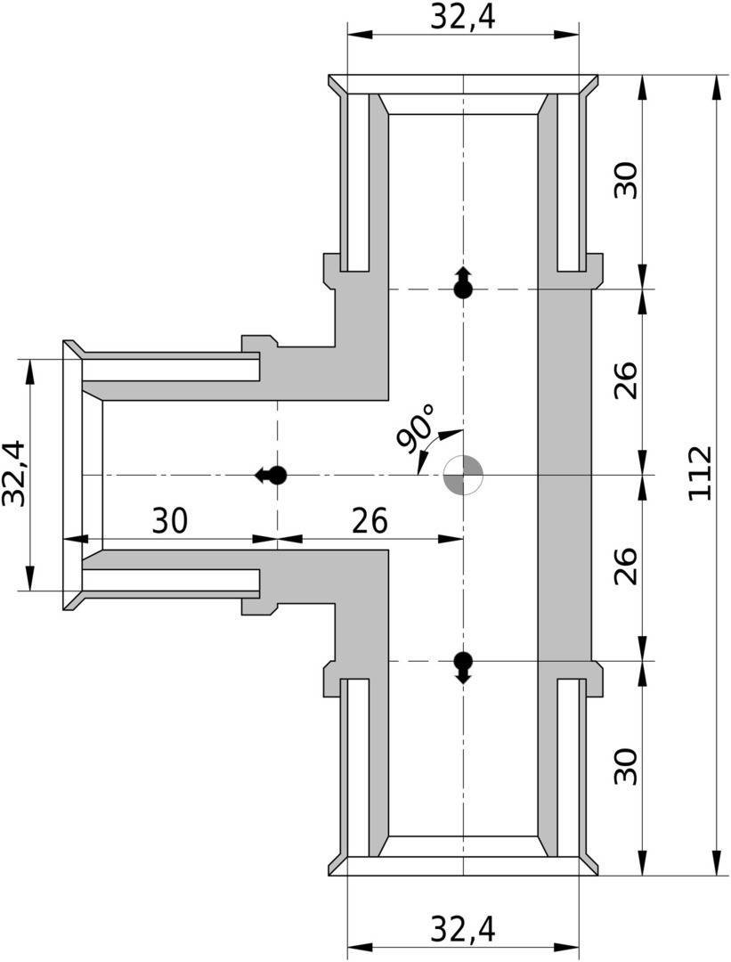 Wavin Tigris K5 T-Stück 32mm