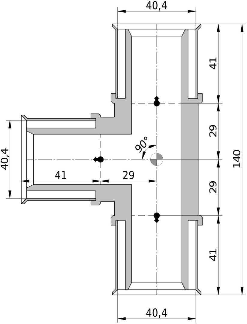Wavin Tigris K5 T-Stück 40mm