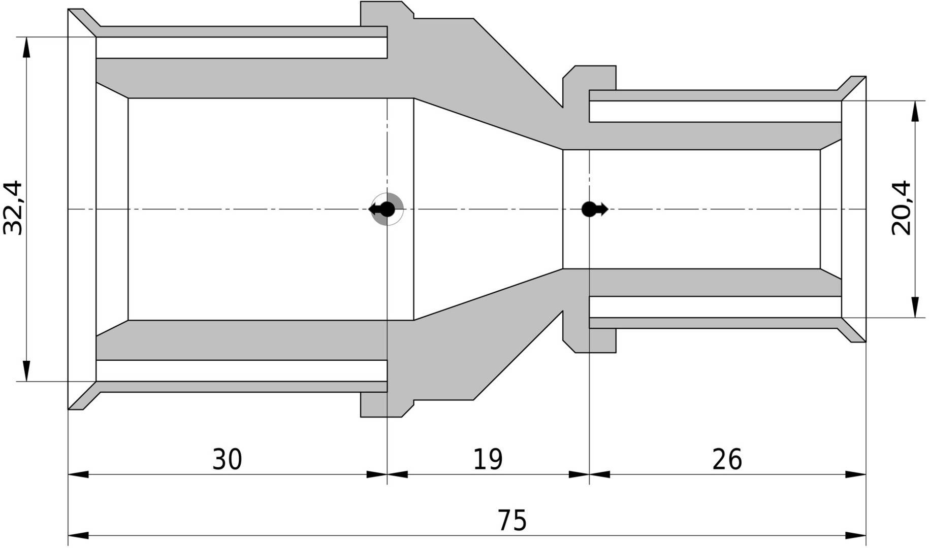 Wavin Tigris K5 Kupplung reduziert, 32mm x 20mm