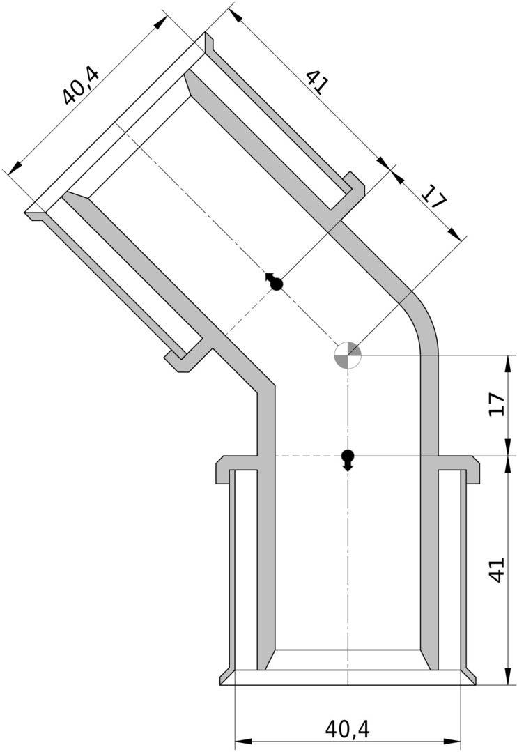 Wavin Tigris K5 Winkel 40mm, 45 Grad