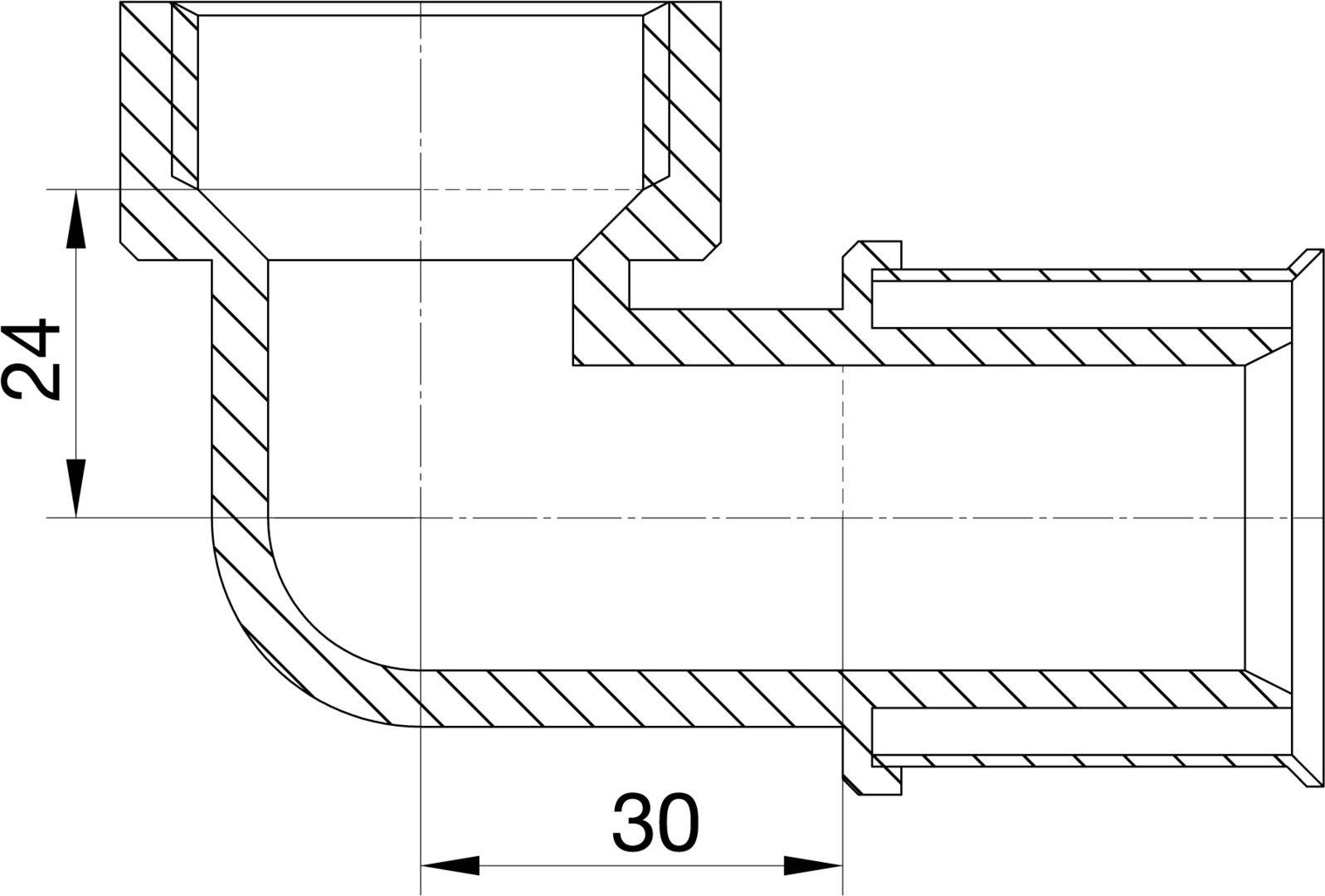 Wavin Tigris M5 Übergangswinkel 32mm x 1 IG, 90 Grad