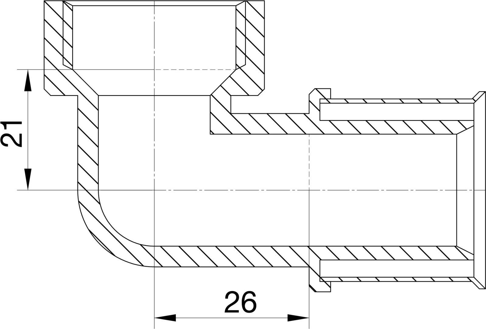 Wavin Tigris M5 Übergangswinkel 25mm x 3/4 IG, 90 Grad