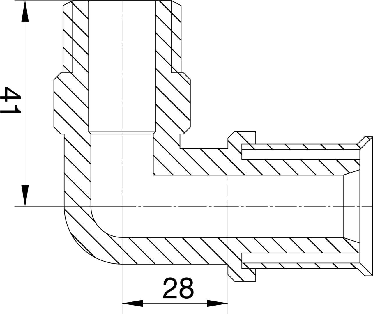 Wavin Tigris M5 Übergangswinkel 25mm x 1 AG, 90 Grad
