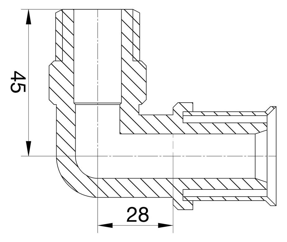 Wavin Tigris M5 Übergangswinkel 32mm x 1 AG, 90 Grad