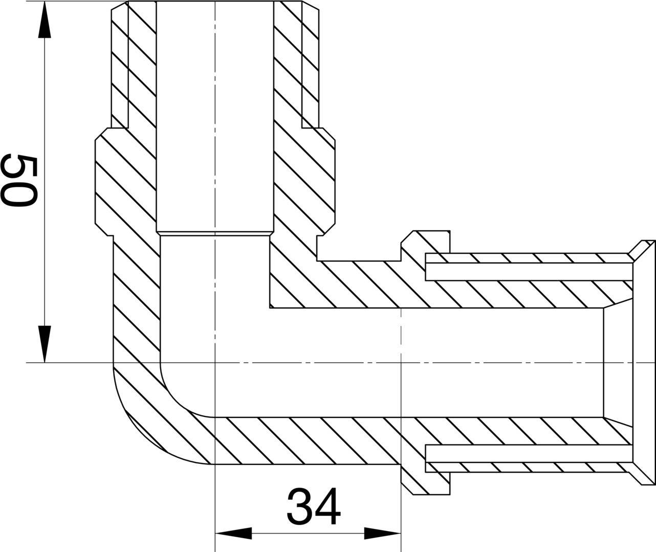 Wavin Tigris M5 Übergangswinkel 40mm x 1 1/4 AG, 90 Grad
