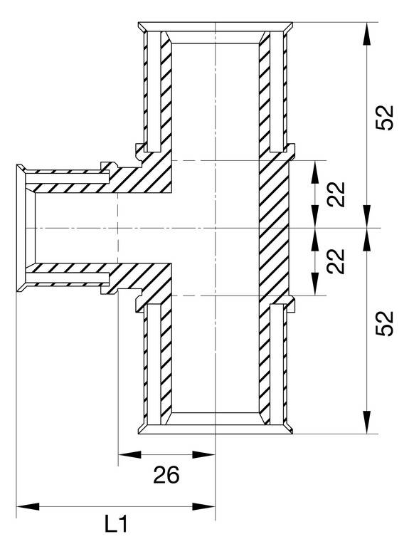 Wavin Tigris M5 T-Stück reduziert, 32mm x 25mm x 25mm