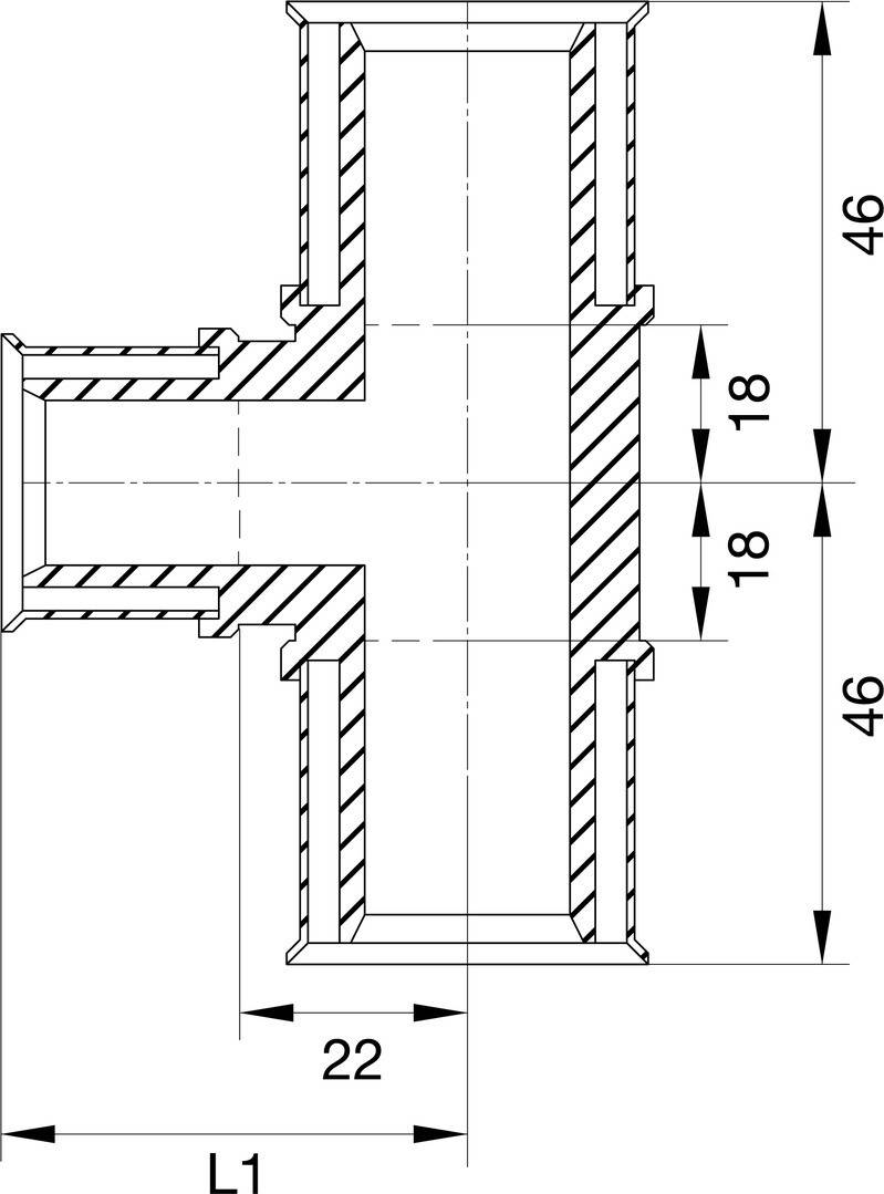 Wavin Tigris M5 T-Stück reduziert, 25mm x 16mm x 20mm