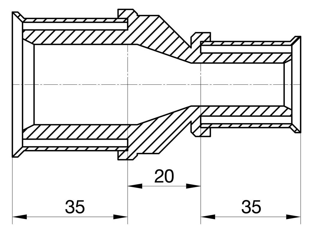 Wavin Tigris M5 Kupplung reduziert, 40mm x 32mm