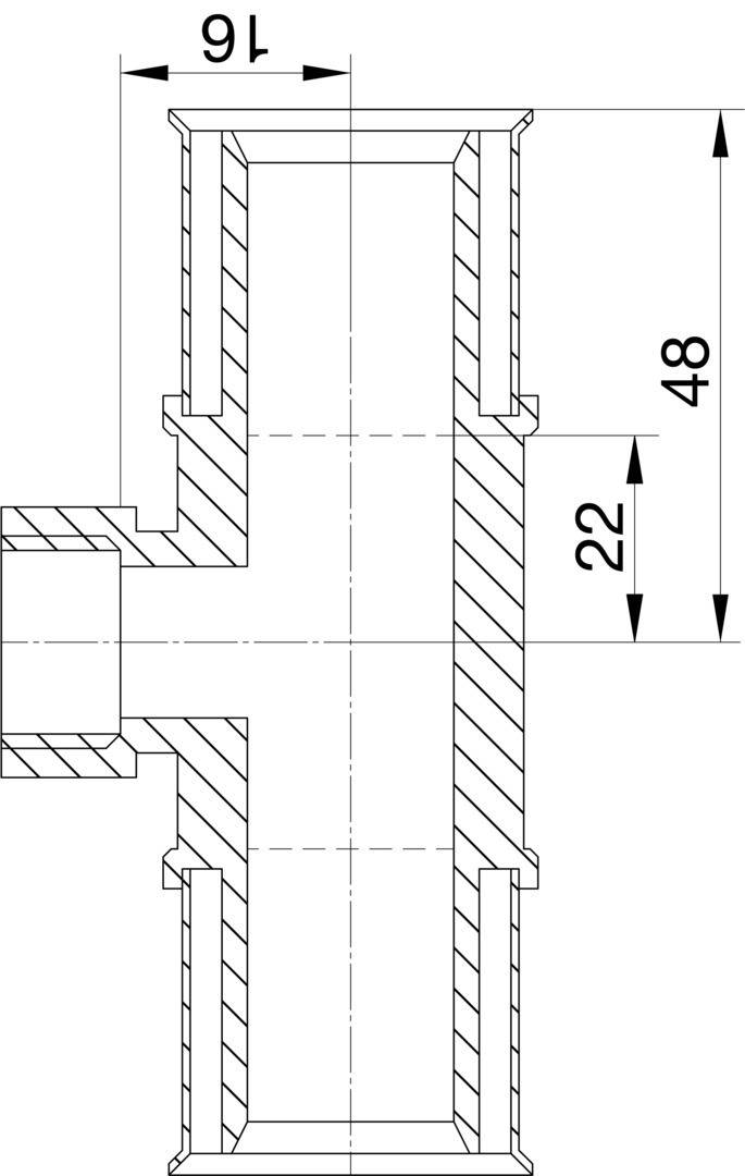 Wavin Tigris M5 T-Stück 20mm x 1/2 IG x 20mm