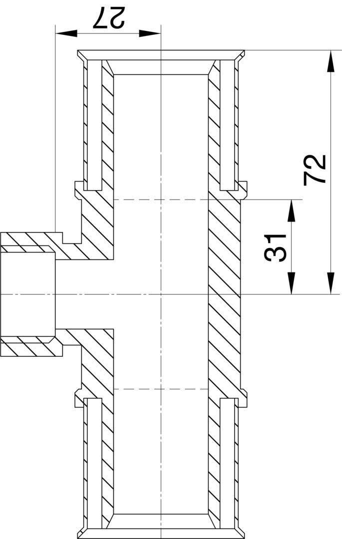 Wavin Tigris M5 T-Stück 40mm x 1 IG x 40mm