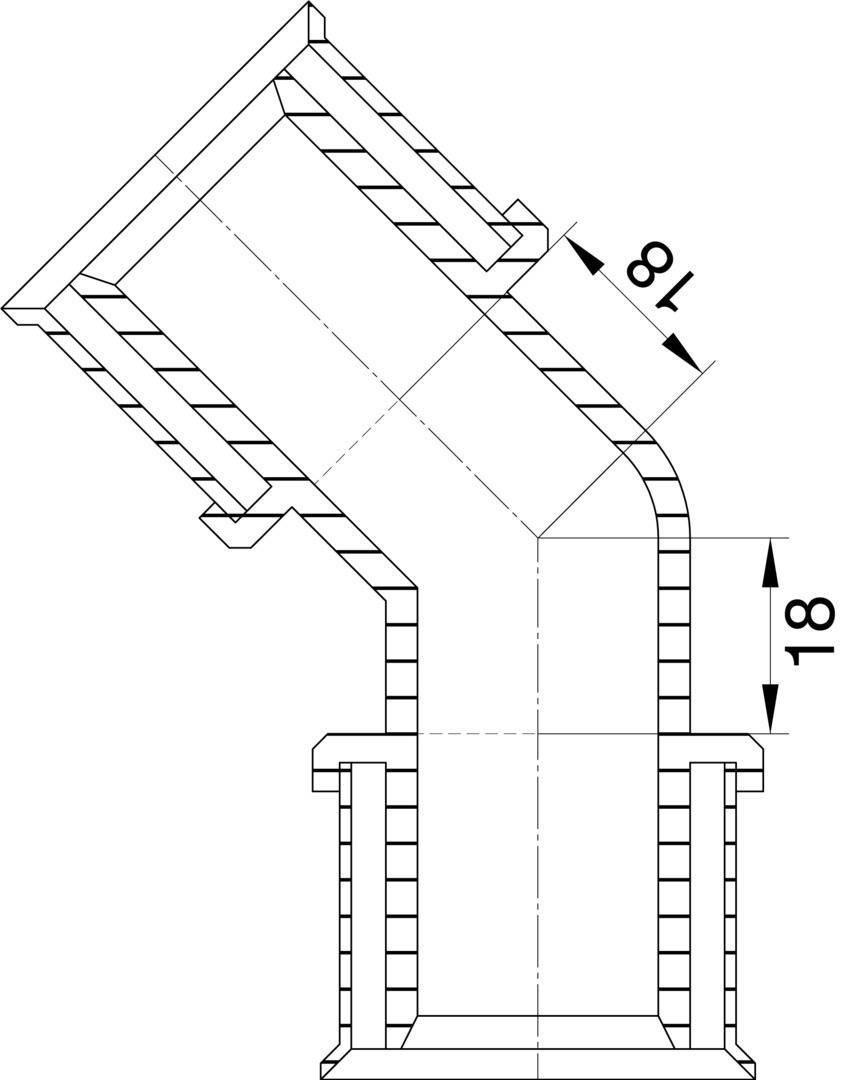 Wavin Tigris M5 Winkel 40mm, 45 Grad