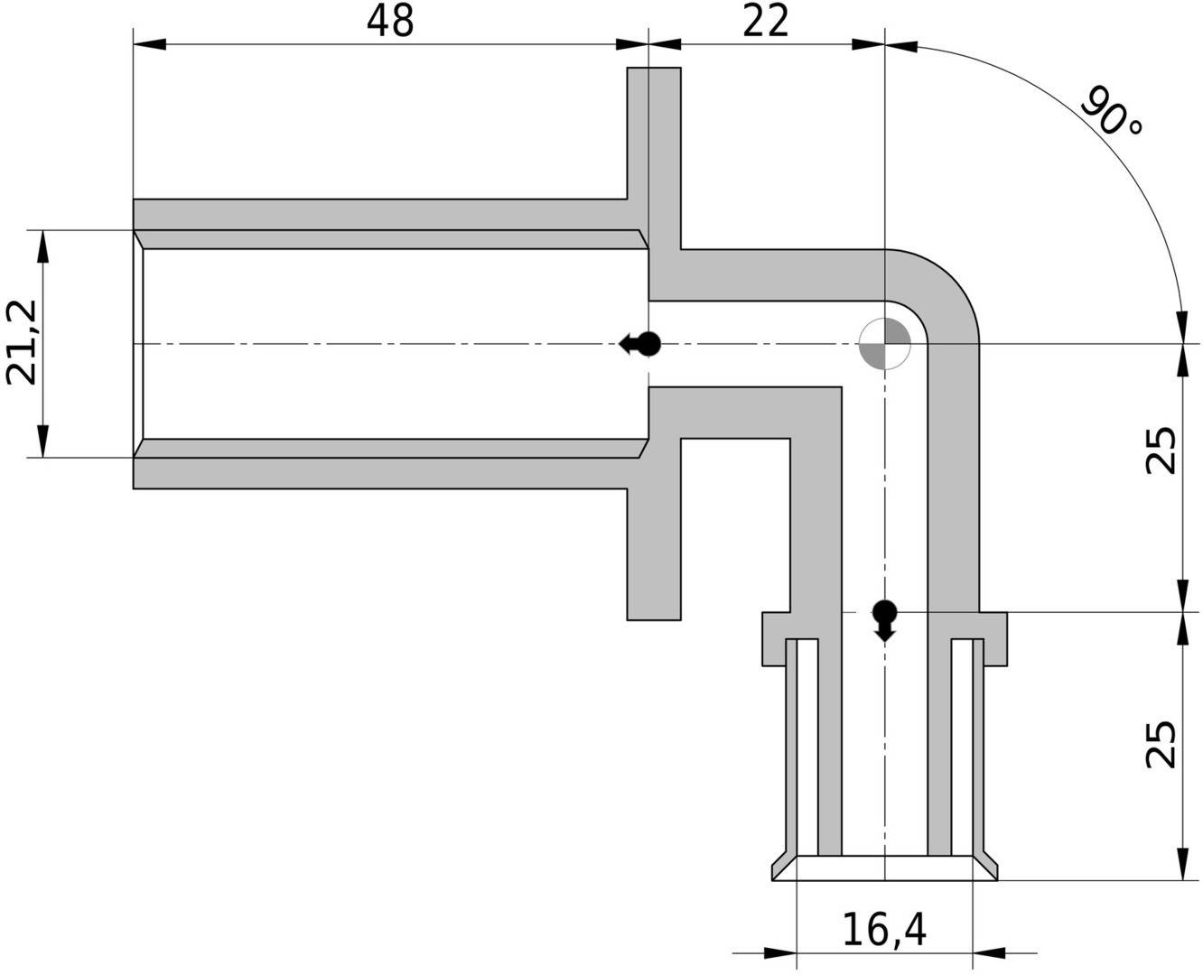 Wavin Tigris M5 Wanddurchführung 16mm x 1/2 IG L=48mm