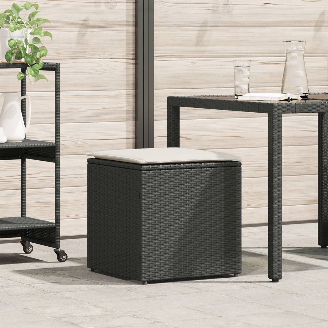 vidaXL Kissenbox Schwarz 50x50x50 cm Poly Rattan