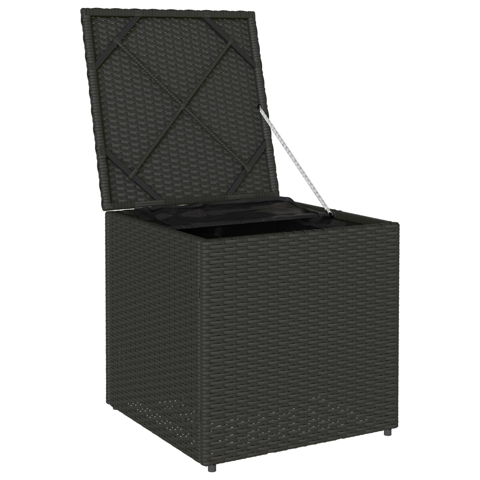 vidaXL Kissenbox Schwarz 50x50x50 cm Poly Rattan