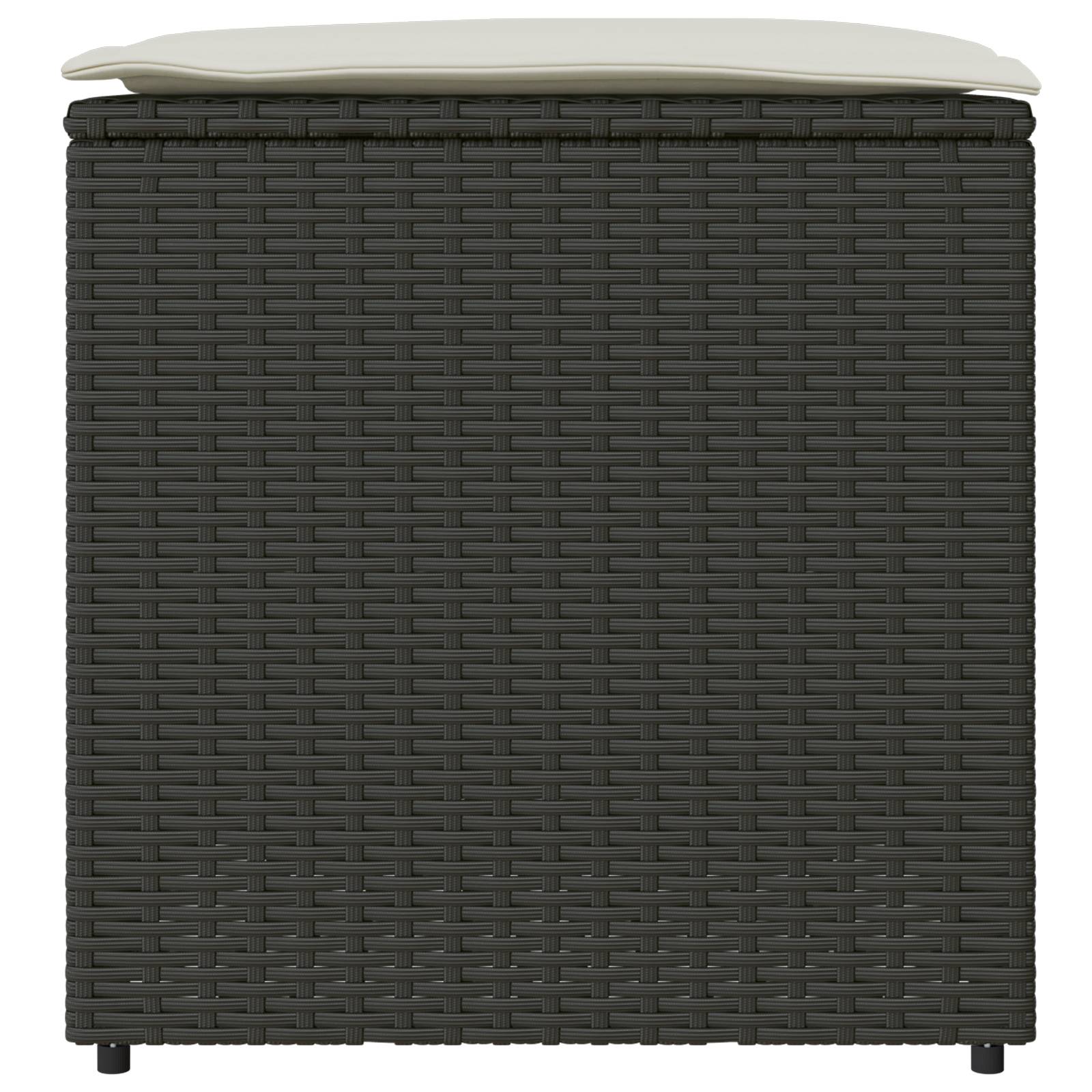 vidaXL Kissenbox Schwarz 50x50x50 cm Poly Rattan