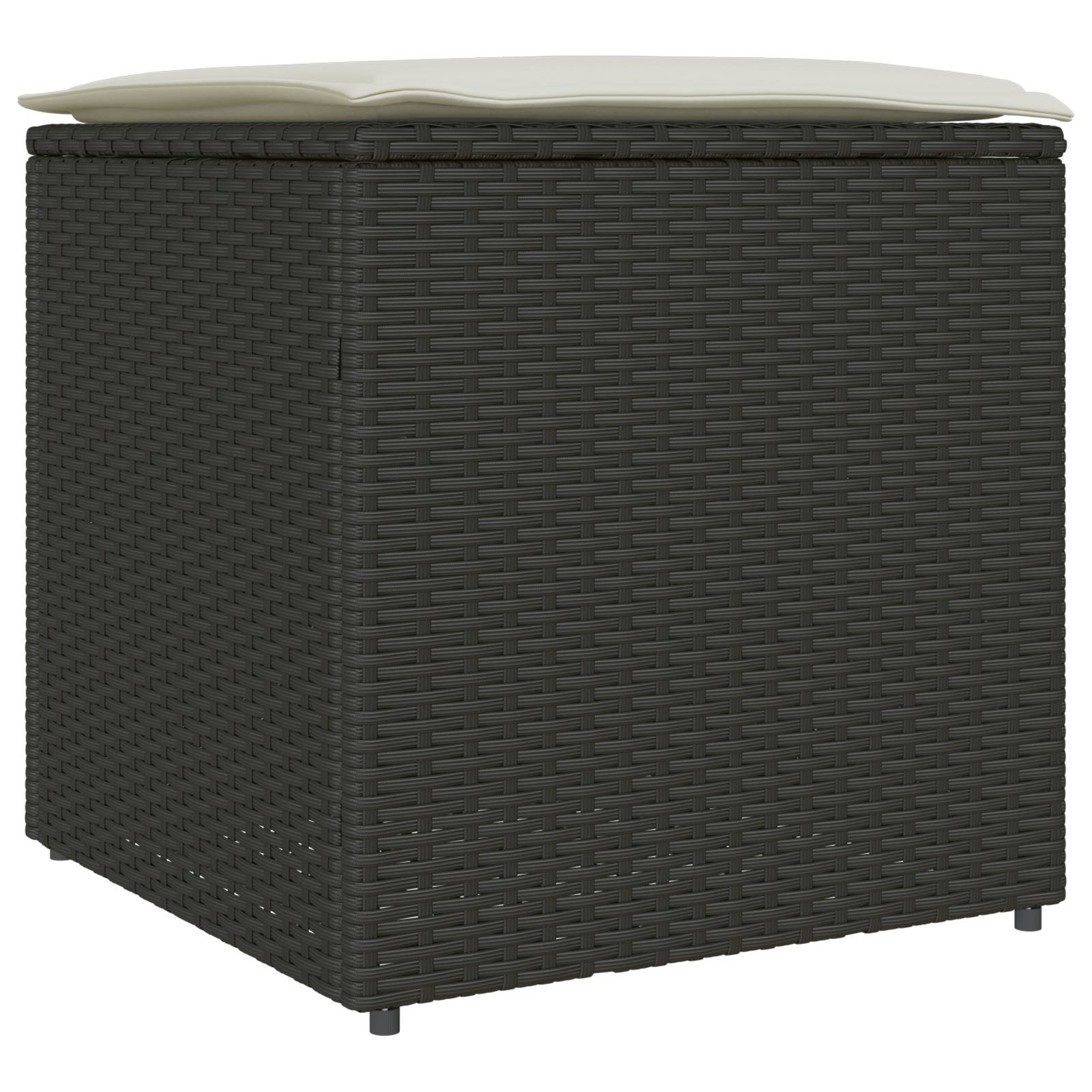 vidaXL Kissenbox Schwarz 50x50x50 cm Poly Rattan