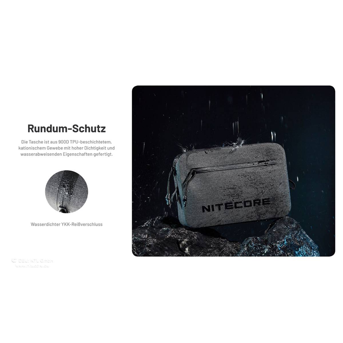Nitecore NPP02 wasserdichte Crossbody Bag - Grau/Schwarz