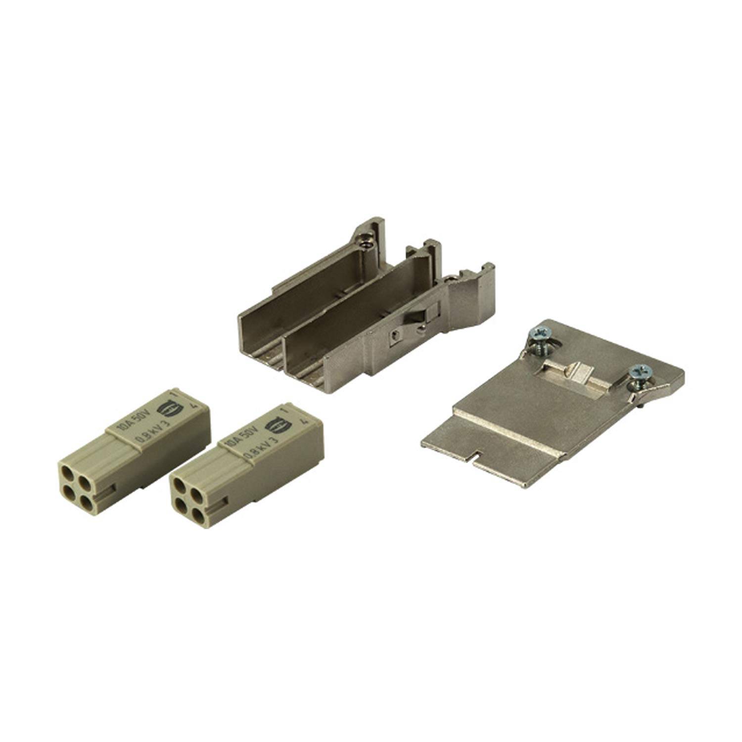HARTING Han MegaBit Modul für 2 Kabel + Schirm GND Buchseneinsatz (F) Crimpanschluss, 8-polig+Schirmung 50V, 10A - 1