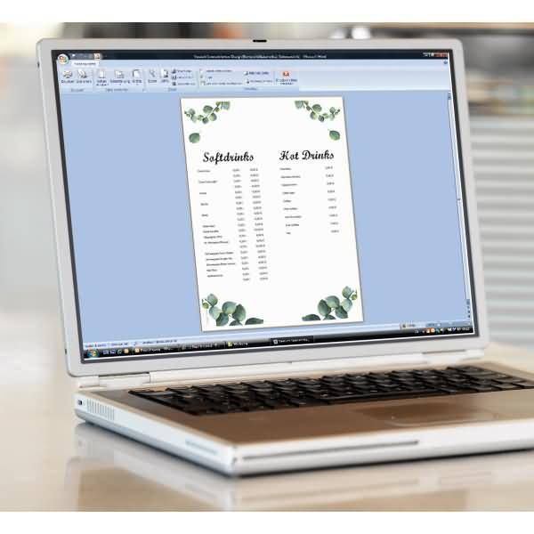 Motiv-Papier A4 90g Eucalyptus Getränkekarte 100 Blatt