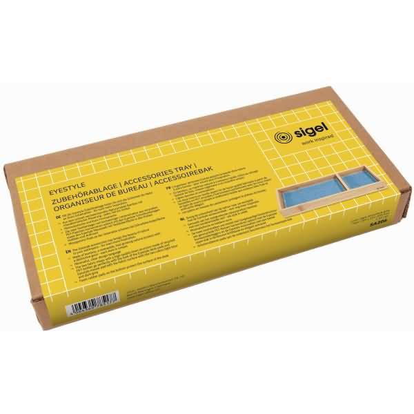 Zubehörablage Bambus 245x25x109mm Textileinleger hellblau-dunkelgrau