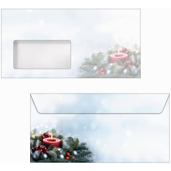 Weihnachtsumschlag DIN lang 90g 50 Stück Candlelight Cheer