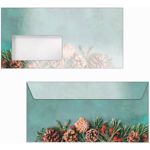 Weihnachtsumschlag DIN lang 90g 50 Stück Green Christmas